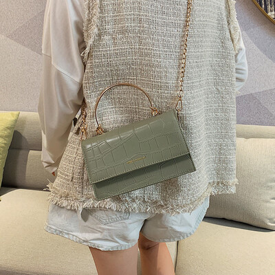 

Chic texture crocodile pattern bag female 2019 new wave Korean version of the wild single shoulder slung fashion portable chain bag