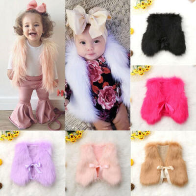 

Kids Baby Girls Faux Fur Vest Waistcoat Child Warm Winter Coat Outwear Jacket