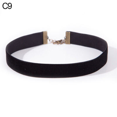 

Women\s Triangle Pendant Flower Lace Layered Wavy Velvet Vintage Choker Necklace