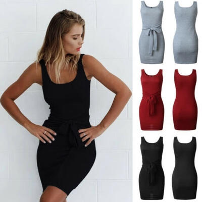 

Summer Beach Women Mini Dress Sleeveless Bodycon Club Sexy Sundress NEW