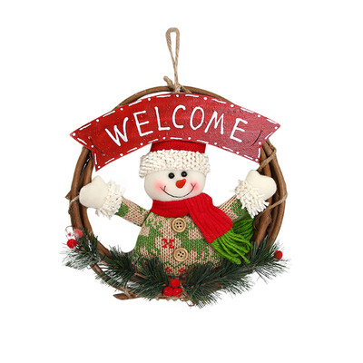 

Tailored Merry Christmas Party Poinsettia Pine Wreath Door Wall Garland Decoration