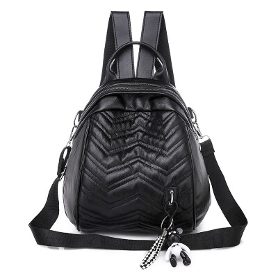 

Multipurpose Shoulder Bag Korean Pu Leather Fashionable Personality Baitao Leisure Simple Travel Backpack