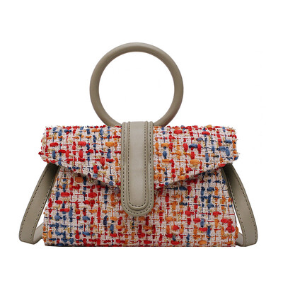 

Stone pattern bag female 2019 new Korean version of the collision color shoulder bag ins super fire wild broadband slung small square bag