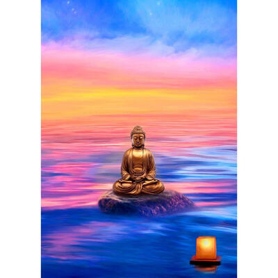 

5D DIY Full Drill Diamond Painting Buddha Statue Cross Stitch Mosaic Kits