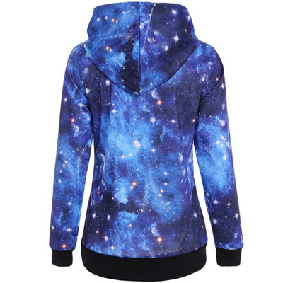 

Toponeto Women Winter Warm Hoodie Coat Star Print Hooded Jacket Outerwear Tops