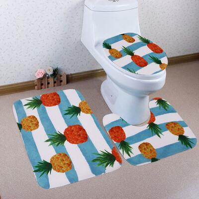 

Gobestart Bathroom Toilet Three Piece Floor Mat Door Mat Bathroom Carpet
