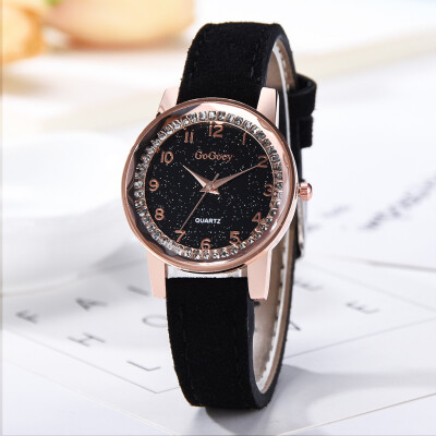 

〖Follure〗Fashion Simple Flat Digital Scale Dial Belt Fashion With Quartz Womens Watch