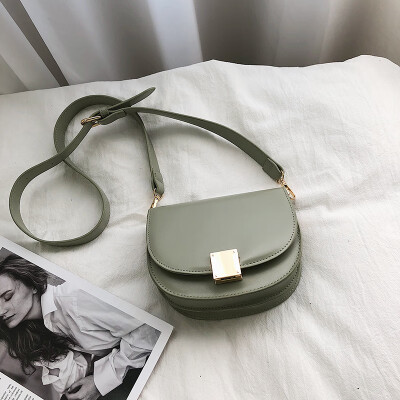 

High-end sense bag style simple texture slung versatile ins female bag 2019 new fashion single shoulder saddle bag