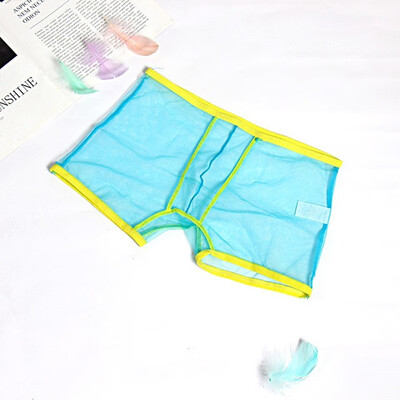 

Flash cool fluorescent shorts mesh yarn mens underwear sexy transparent underwear