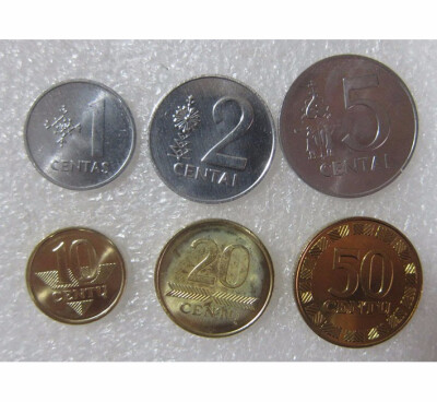 

6 PCS SET OF Lithuania Coins Europe