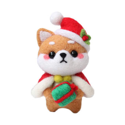 

Dog Cat Doll Wool Felt Craft Wool Felting Kit Non Finished Handcraft Felting Decoration Make Tool for Needle Material Bag Pack
