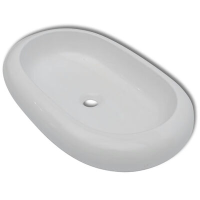 

Luxury Ceramic Basin Oval-shaped Sink White 248" x 165"