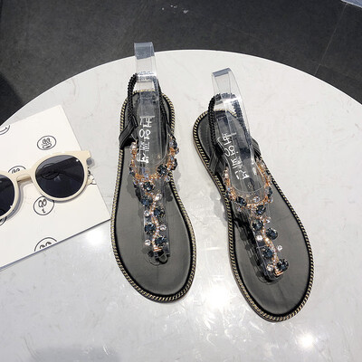 

Sandals Daughter Summer Fairy Wind Flat Bottom Student Toe Sandals Seaside Anti-skid Beach Shoes