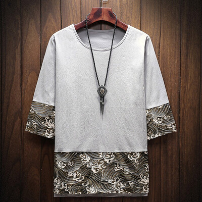 

Toponeto Mens Baggy Printed Short Sleeve O Neck Streetwear T Shirts Tops Blouses