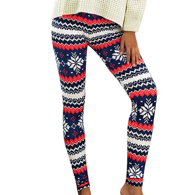 

New Christmas Women Ladies Fashion Casual Snowflake Deer 3D Print Leggings Christmas High Waist Yoga Pants Plus Size