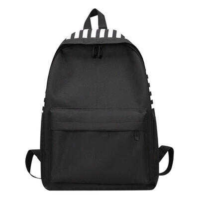 

Simple Women Canvas Stripes Shoulder Schoolbag Girls Travel Casual Backpack