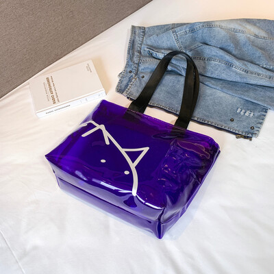 

Tailored Fashion Women Messenger Shoulder Bag Candy Color Pig Waterproof Handle Beach Bag
