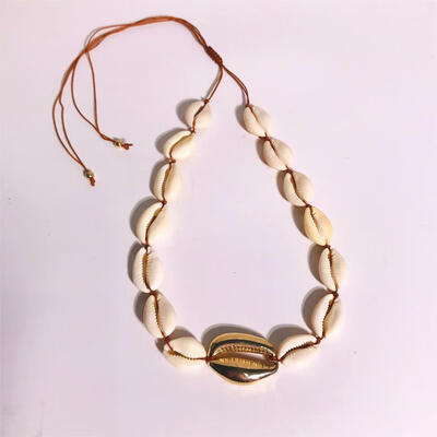 

bohemian gold Large Concha Puka Shell bracelet Necklace handmade women cowrie cowry seashell bracelet necklace jewelry