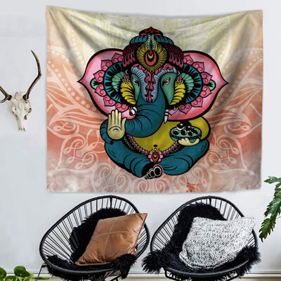 

Bohemia Tapestry Mandala Indian Elephant Wall Hanging Blankets Home Decor Polyester Beach Towel Yoga Mat Photograph Background