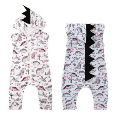 

Newborn Infant Baby Boys Girls Hooded Dinosaur Romper Jumpsuit Outfits Bodysuit