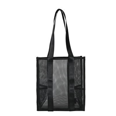 

Large Capacity Totes Solid Color Women Mesh Hollowed Shoulder Handbags