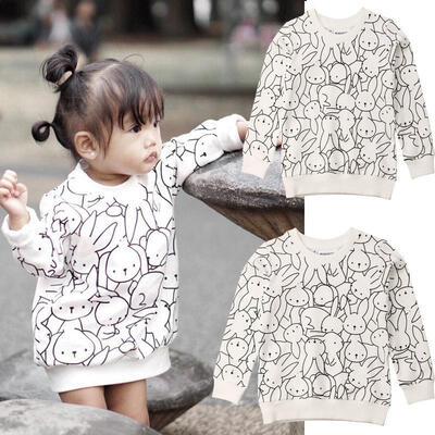 

1-7T Newborn Baby Girls Fashion Lovely Cartoon Printed Floral Long Sleeve Sweatshirts Tops
