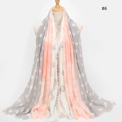 

Scarf female spring new Korean version of the dot point foreign trade thin section sunscreen shawl shawl cotton&linen scarf female
