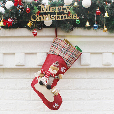 

〖Follure〗Candy Bag Christmas Gifts Tree Ornament Stocking Santa Claus Snowman Sock Decor