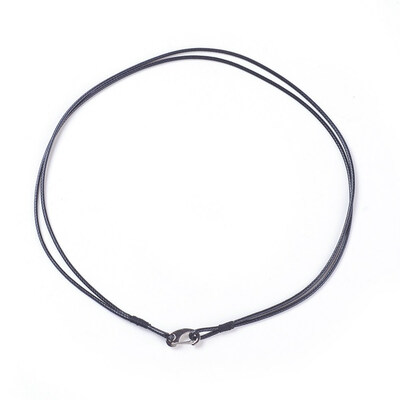 

Waxed Polyester Cord Necklace Making with 304 Stainless Steel Clasps Black 1791"455cm 15mm wide single wire