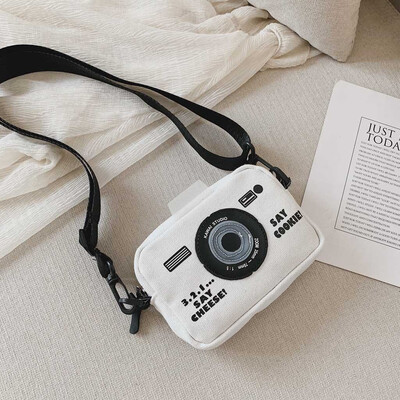 

Tailored Children New Letter Canvas Bag Camera Shape Shoulder Bag Casual Messenger Bag