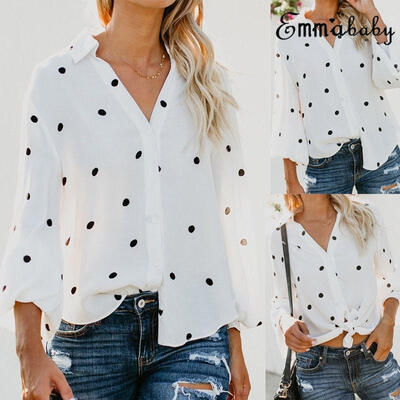 

Summer Women Long Sleeve Tops Clothes Casual Shirts T-Shirt Fashion Loose Blouse
