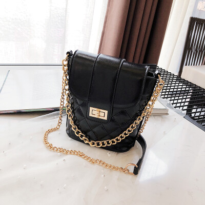 

Chic small bag rhomboid chain bag new 2019 Korean version 100 boat bucket bag single shoulder female bag oblique satchel bag