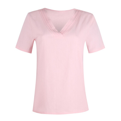 

Womens Loose Tops Shirts V-neck T-shirt Short Sleeve Casual Summer Office Blouse