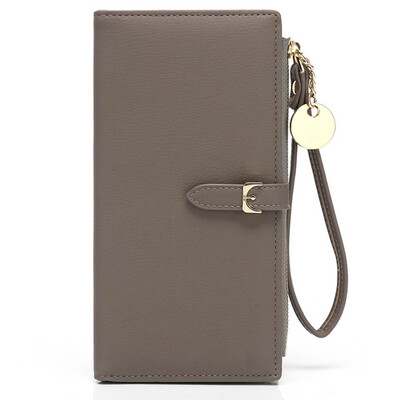 

New Vintage Women Rfid Leather Wallet Large Capacity Long Purse Zipper Wallet Phone Pocket Card Holder Coin Purse