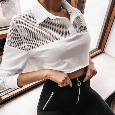 

Starmoon Womens Letter Solid Long Sleeve Turn Down Collar Sweatshirt Tops Blouse