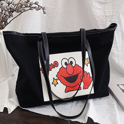 

Korean female 2019 new summer fashion large-capacity shoulder bag tote bag Joker portable canvas bag