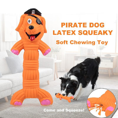 

Dog Latex Squeaky Toy Pirate Dog Soft Chewing Bite Resistant Fetch Interactive Dog Toy for Dogs Puppy