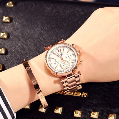 

Three-eye multi-function sports ladies watch multi-needle waterproof belt quartz watch