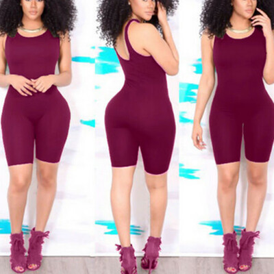 

Women Ladies Casual Sleeveless Bodycon Romper Jumpsuit Club Bodysuit Short Pants