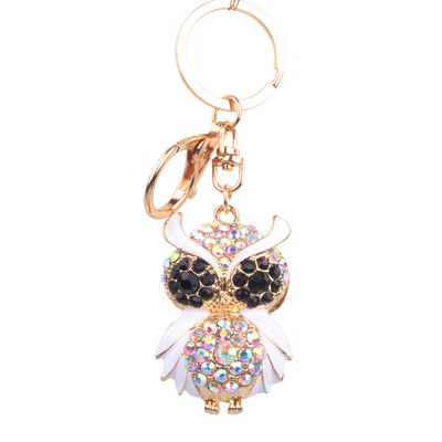 

Creative Cute Owl Crystal Keychain Bag Accessories Pendant Diamond Customized Foreign Trade Hot Sale