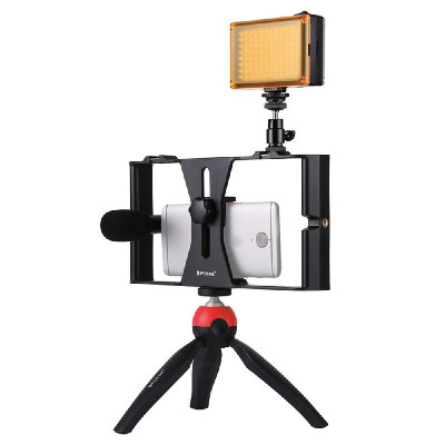 

PULUZ Camera Shooting Kit Smartphone Handheld Filmmaking Video Rig LED Studio Light Video Microphone Mini Tripod Mount Kits