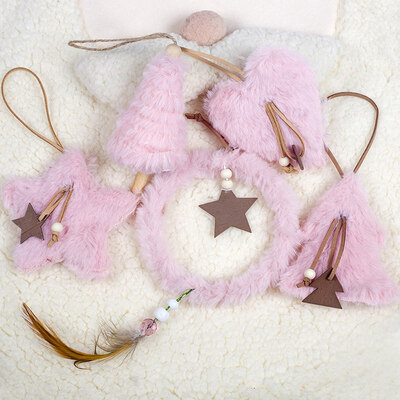 

5PCPack Colorful Plush Decorative Pendant Christmas Tree Hanging DIY Decor