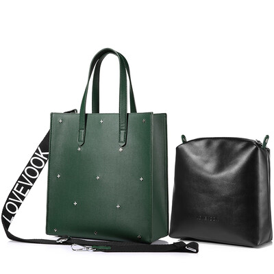 

LOVEVOOK fashion women shoulder bags handbag large capacity casual tote bags high quality artificial leather with little pocket