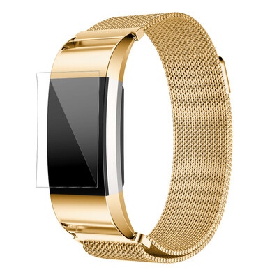 

〖Follure〗Milanese Stainless Steel Watch Band Strap Bracelet HD Film For Fitbit Charge 2