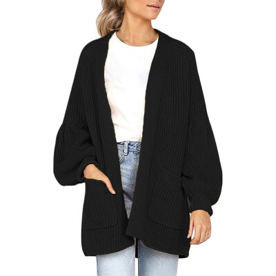 

Women Autumn Stylish Personality Concise Casual All-match Solid Color Long Sleeve Loose Cardigan