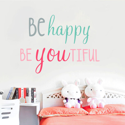 

〖Follure〗Be Happy Multicolor English Rumors Stickers Home Decoration Wall Stickers