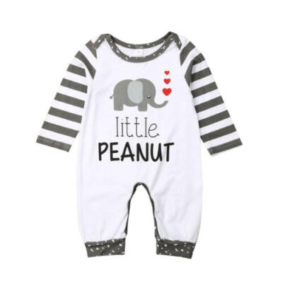 

US XMAS Newborn Boy Girl Cotton Elephant Romper Jumpsuit Pants Outfits Clothes