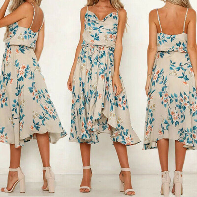 

Women Summer Floral Boho Evening Party Casual Beach Long Sundress Maxi Dress