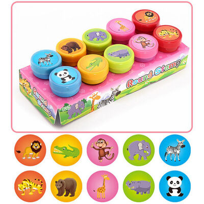 

10 Pcslot Assorted Funny Self-Inking Plastic Stampers Set for Kids Ink Stamps DIY Craft Party Favor Teacher Stamps Decor Tools