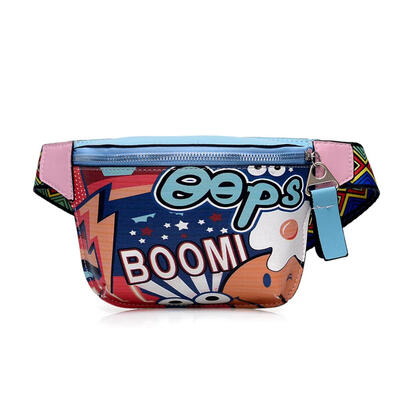 

Cartoon Graffiti Shoulder Women Leather Waist Fanny Belt Packs Chest Bags